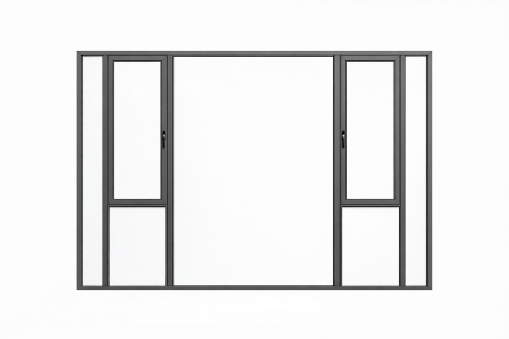 Elite Dual Thermal Casement Window with large central fixed glazing and dual side opening sections