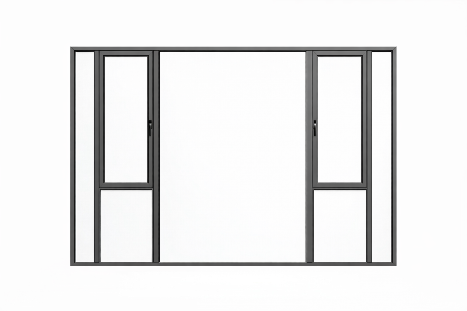 Elite Dual Thermal Casement Window with large central fixed glazing and dual side opening sections
