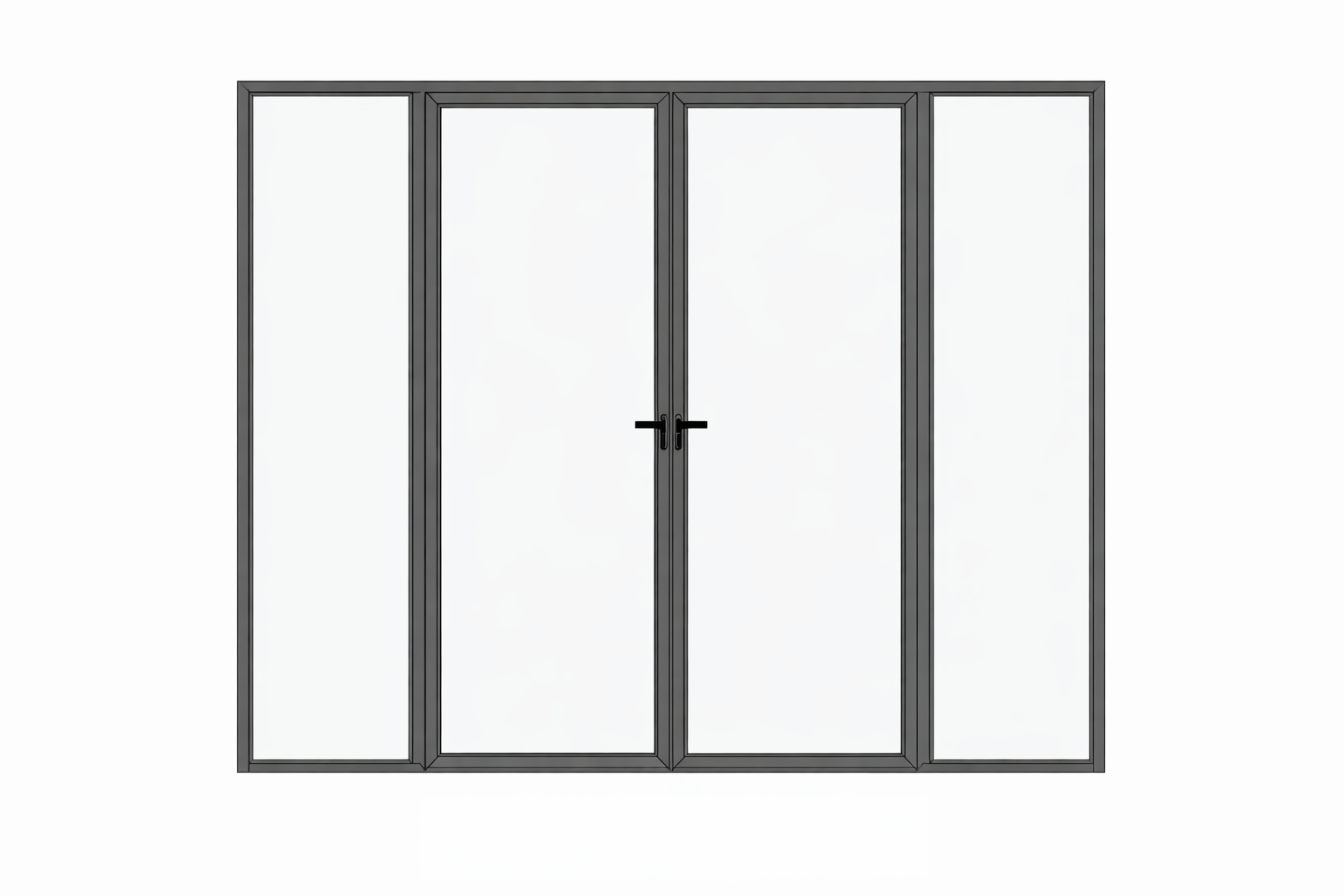 Slim Frame Swing Door with double swing configuration and slim aluminum frame
