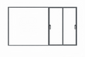 Lift-and-Slide Door with large fixed glass section and dual-panel lift-and-slide opening