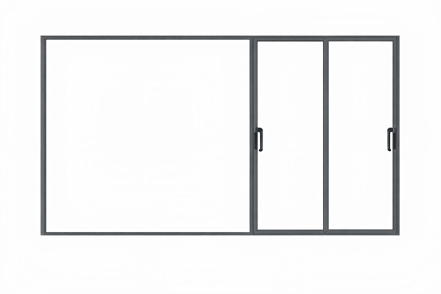 Lift-and-Slide Door with large fixed glass section and dual-panel lift-and-slide opening