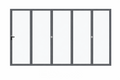 Folding Door with five-panel folding configuration and aluminum frame